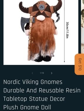 Nordic Viking Gnome Plush  - Brown Red Beard NWOT
